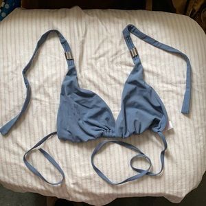 Blue string bikini top